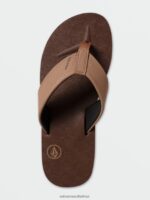 Z0ZR08589 Brown Khaki Men Victor Sandals Volcom Footwear - Image 7