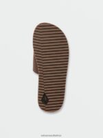 Z0ZR08597 Brown Men Recliner Slide Sandals Volcom Footwear - Image 4