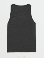 Z0ZR0861 Dark Black Heather Men Solid Heather Tank Volcom Clothing - Image 2