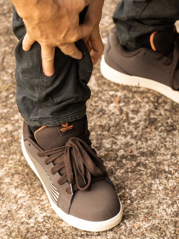Z0ZR08628 Dark Brown Men Workwear Stone Op Art Shoes Volcom Footwear - Image 2