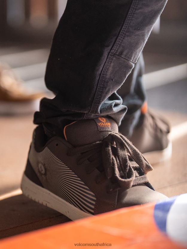 Z0ZR08628 Dark Brown Men Workwear Stone Op Art Shoes Volcom Footwear - Image 4
