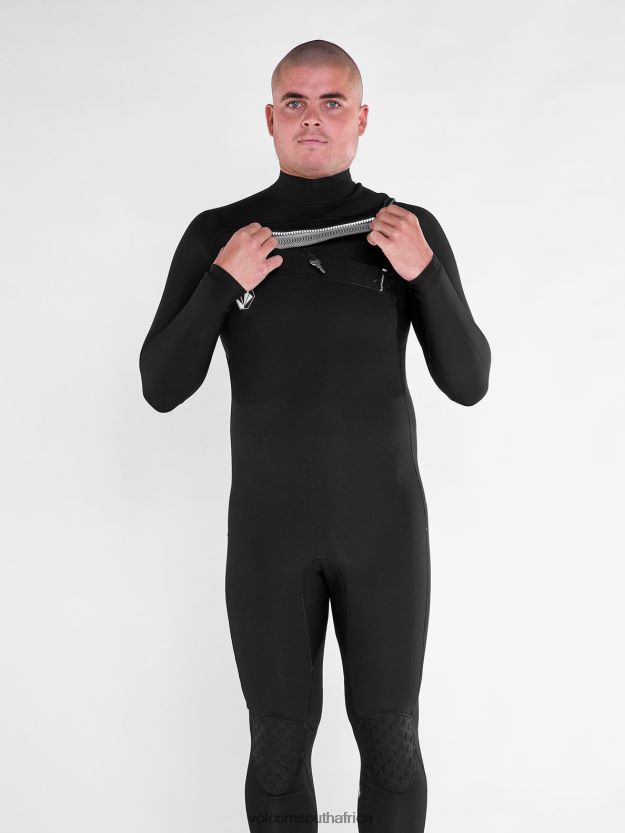 Z0ZR08635 Black Men Modulator 4/3mm Chest Zip Fullsuit Volcom Clothing - Image 12