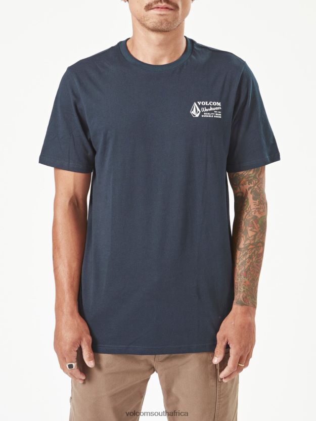 Z0ZR0863 Navy Men Workwear Short Sleeve Tee Volcom Clothing - Image 14