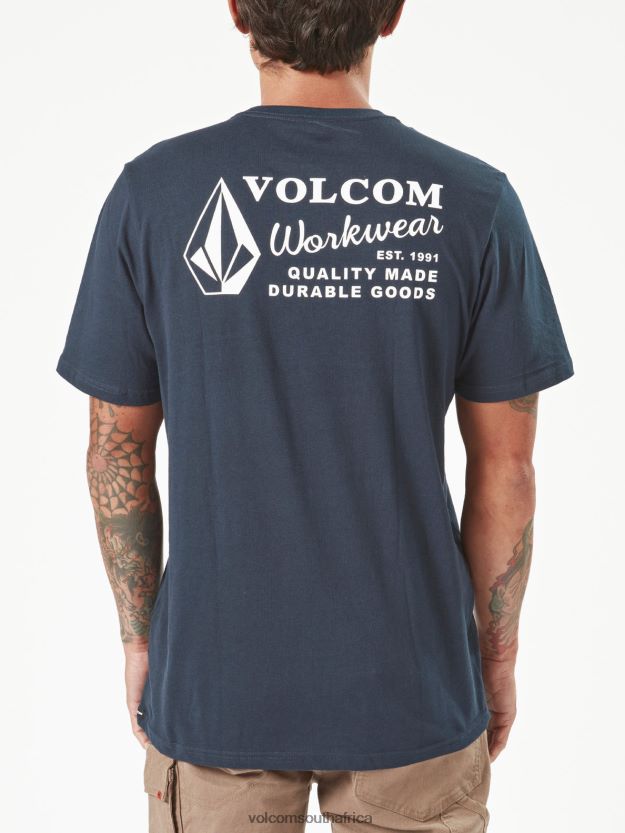 Z0ZR0863 Navy Men Workwear Short Sleeve Tee Volcom Clothing - Image 16