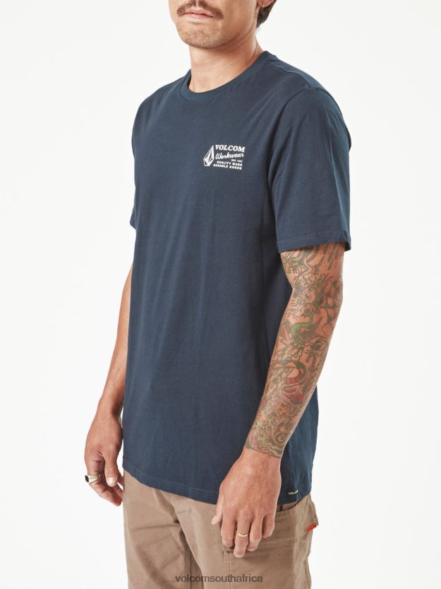 Z0ZR0863 Navy Men Workwear Short Sleeve Tee Volcom Clothing - Image 17
