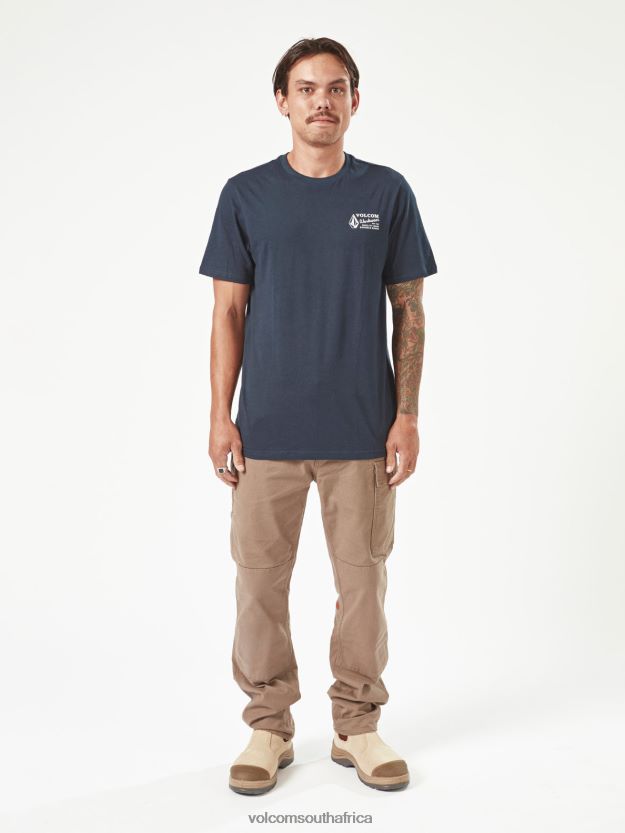 Z0ZR0863 Navy Men Workwear Short Sleeve Tee Volcom Clothing - Image 7