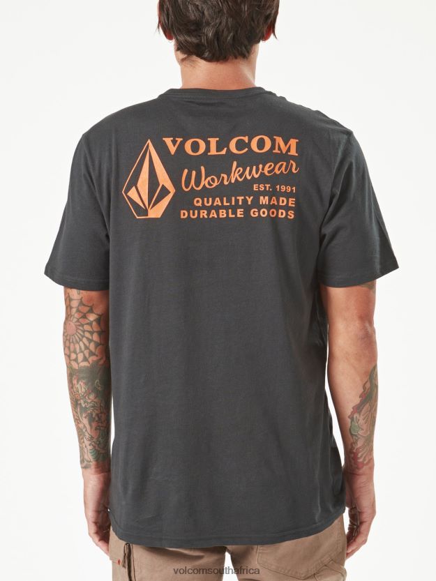 Z0ZR0864 Black Men Workwear Short Sleeve Tee Volcom Clothing - Image 19