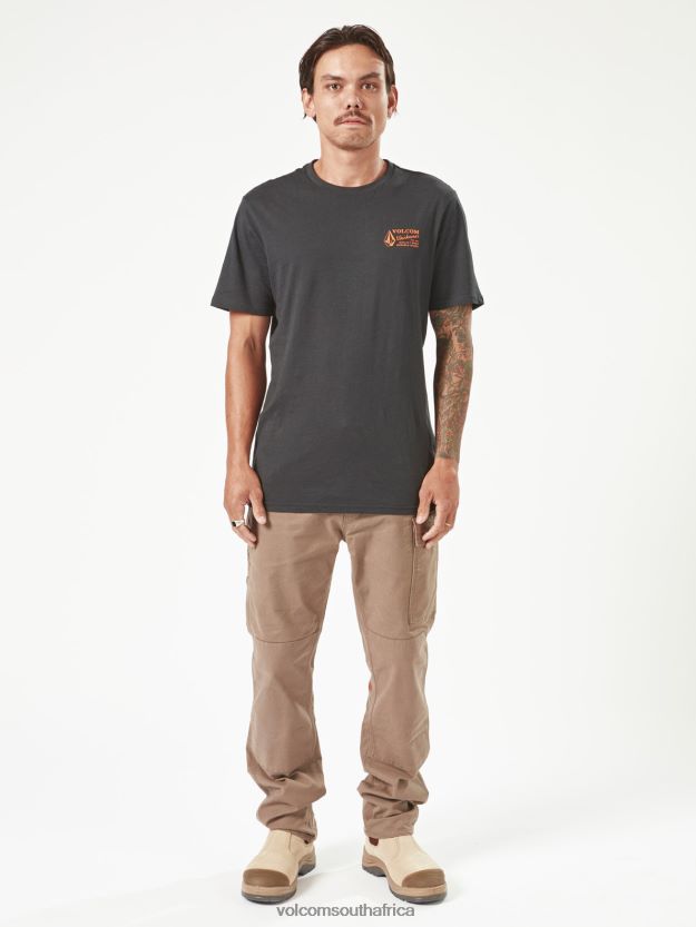Z0ZR0864 Black Men Workwear Short Sleeve Tee Volcom Clothing - Image 6