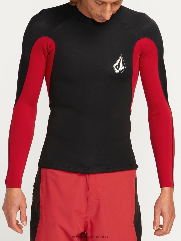 Z0ZR08654 Black Men Surf Vitals Jack Robinson 2MM UPF 50 Wetsuit Jacket Volcom Clothing - Image 11