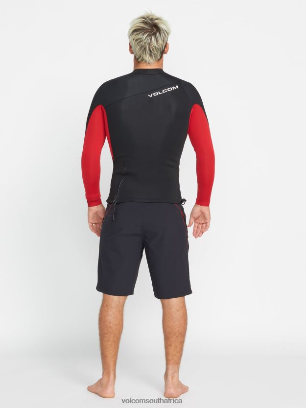 Z0ZR08654 Black Men Surf Vitals Jack Robinson 2MM UPF 50 Wetsuit Jacket Volcom Clothing - Image 25