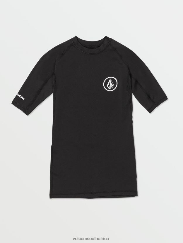 Z0ZR08657 Black Men Lido Solid Short Sleeve Shirt Volcom Clothing - Image 1