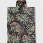 Z0ZR08686 Rinsed Black Men Matador Packable Towel Poncho Volcom Surf
