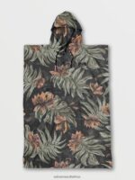 Z0ZR08686 Rinsed Black Men Matador Packable Towel Poncho Volcom Surf
