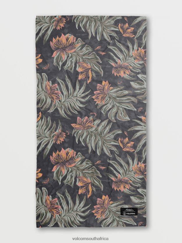 Z0ZR08688 Rinsed Black Men Matador Packable Beach Towel Volcom Surf - Image 1