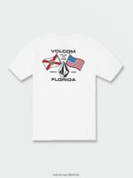 Z0ZR0873 White Men Floridaflag Short Sleeve Tee Volcom Clothing - Image 3