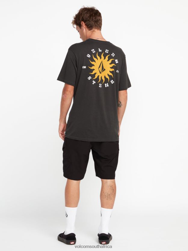 Z0ZR08753 Vintage Black Unisex Farm to Yarn Rayz Short Sleeve Tee Volcom Outdoor - Image 7