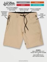 Z0ZR08754 Almond Unisex Veeco Transit Shorts Volcom Outdoor - Image 3