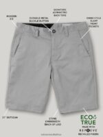 Z0ZR08766 Grey Unisex Frickin Modern Stretch Shorts Volcom Outdoor - Image 12