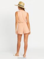 Z0ZR08778 Clay Women Lived In Lounge Mock Neck Short Sleeve Shirt Volcom Clothing - Image 8