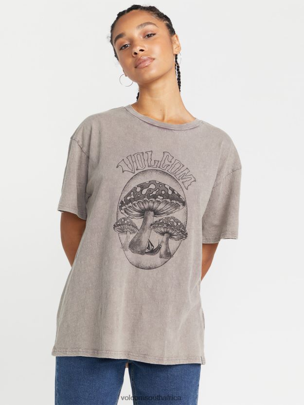 Z0ZR08786 Slate Grey Women Turnt N Burnt Short Sleeve Shirt Volcom Clothing - Image 11
