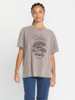 Z0ZR08786 Slate Grey Women Turnt N Burnt Short Sleeve Shirt Volcom Clothing - Image 7