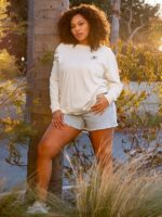 Z0ZR08793 Cloud Women Werkin Doubles Long Sleeve Shirt Volcom Clothing - Image 5