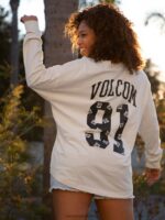 Z0ZR08793 Cloud Women Werkin Doubles Long Sleeve Shirt Volcom Clothing - Image 6