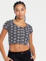 Z0ZR08798 Black Women Daisie Babie Short Sleeve Shirt Volcom Clothing - Image 4