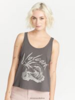 Z0ZR08799 Slate Grey Women To The Bank Tank Volcom Clothing - Image 5