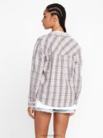 Z0ZR08809 Plaid Women Plaid To Meet U Long Sleeve Shirt Volcom Clothing - Image 7