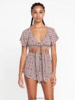 Z0ZR08816 Slate Grey Women Retrospectacle Top Volcom Clothing - Image 5