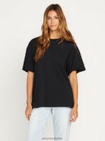 Z0ZR08821 Black Women Stones Throw Solid Short Sleeve Tee Volcom Clothing