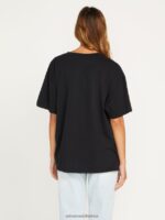 Z0ZR08821 Black Women Stones Throw Solid Short Sleeve Tee Volcom Clothing - Image 3