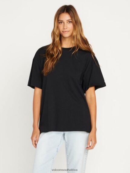 Z0ZR08821 Black Women Stones Throw Solid Short Sleeve Tee Volcom Clothing