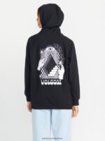 Z0ZR08834 Black Women Truly Stoked Boyfriend Hoodie Volcom Clothing - Image 2