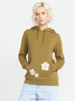 Z0ZR08836 Moss Women Truly Deal Hoodie Volcom Clothing - Image 5