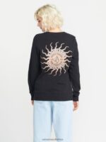 Z0ZR08839 Black Women Truly Deal Crew Sweatshirt Volcom Clothing - Image 3