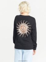 Z0ZR08839 Black Women Truly Deal Crew Sweatshirt Volcom Clothing - Image 7
