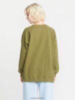 Z0ZR08840 Moss Women Stone Magic Boyfriend Crew Sweatshirt Volcom Clothing - Image 2