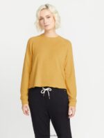 Z0ZR08844 Dijon Women Lived in Lounge Crew Sweatshirt Volcom Clothing - Image 3