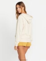 Z0ZR08848 Cream Women Lived in Lounge Zip Jacket Volcom Clothing - Image 5
