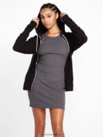 Z0ZR08849 Black Women Lived in Lounge Zip Jacket Volcom Clothing - Image 6