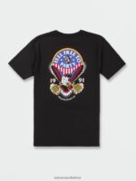 Z0ZR0884 Black Men Freedomeagle Short Sleeve Tee Volcom Clothing - Image 6