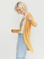 Z0ZR08863 Dust Gold Women Go Go Wrap Sweater Volcom Clothing - Image 11