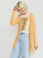 Z0ZR08863 Dust Gold Women Go Go Wrap Sweater Volcom Clothing - Image 13