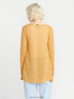 Z0ZR08863 Dust Gold Women Go Go Wrap Sweater Volcom Clothing - Image 6
