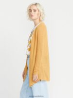 Z0ZR08863 Dust Gold Women Go Go Wrap Sweater Volcom Clothing - Image 8