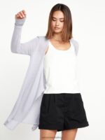 Z0ZR08864 Moonbeam Women Go Go Wrap Cardigan Volcom Clothing - Image 2