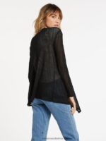 Z0ZR08865 Black Women Go Go Wrap Sweater Volcom Clothing - Image 3