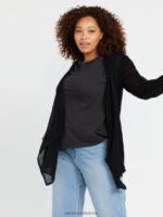 Z0ZR08865 Black Women Go Go Wrap Sweater Volcom Clothing - Image 7